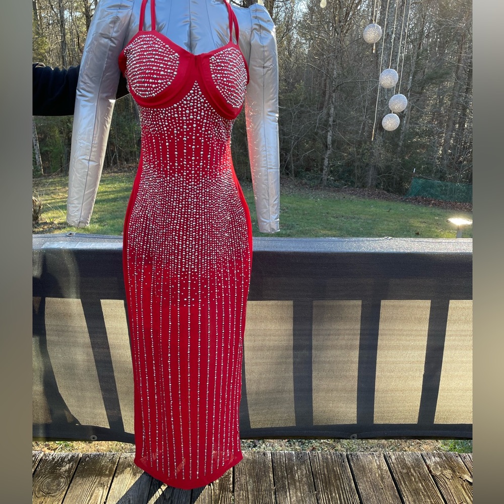 Vibrant, Sexy Dress with Bodysuit NWOT